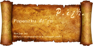 Popeszku Örs névjegykártya
